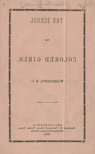 有色人种女子学校小册子